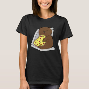Camiseta Wombat Fofo Comendo Pizza Comida Rápida Roedor