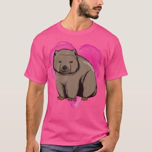 Camiseta Wombat Heart Austrália Love Lover Wombats (Frente)