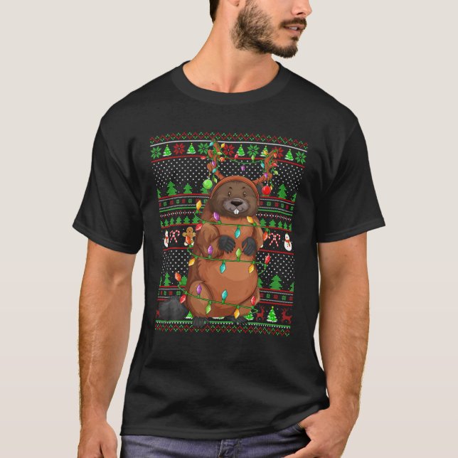 Camiseta Wombat Lover Family Matando a Mulher Feia Natal (Frente)