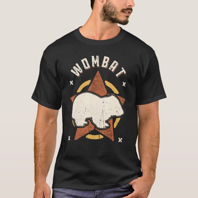 Camiseta Wombat Vintage Retro Classic Animal (Frente)