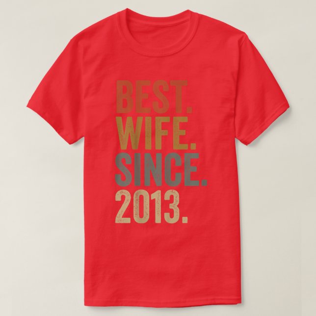 Camiseta Women 9th Wedding Anniversary s, Best Wife Since 2 (Frente do Design)