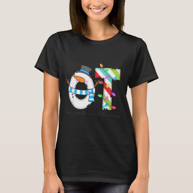 Camiseta Women Christmas Occupational Therapy Ot Ota Snowma (Frente)