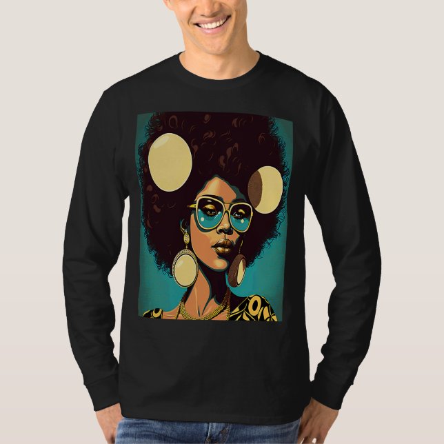 Camiseta Women Empowerment Retro Afro African American Mom  (Frente)