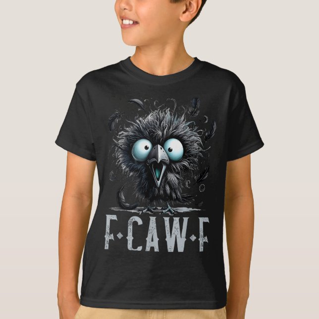 Camiseta Women F-caw-f Black Crow Black Bird Funny Hallowee (Frente)