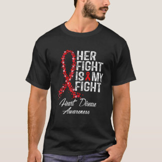 Camiseta Women Hand Her Fight Is My Fight Red Heart Disease