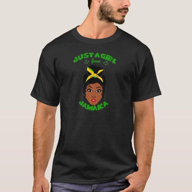 Camiseta Women Jamaican Pride Just A Girl From Jamaica Flag (Frente)