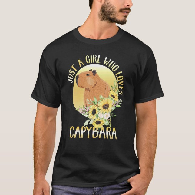 Camiseta Women Just A Girls Who Loves Capybara Girls Cute C (Frente)