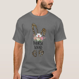 Camiseta Women Leopard Easter Bunny Nurse Happy Easter Day