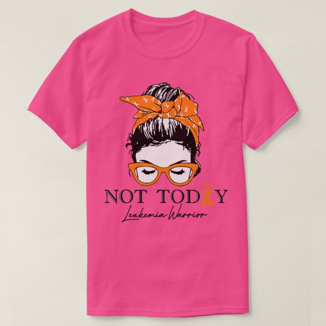 Camiseta Women Leukemia Awareness Messy Bun Leukemia Warrio (Frente do Design)