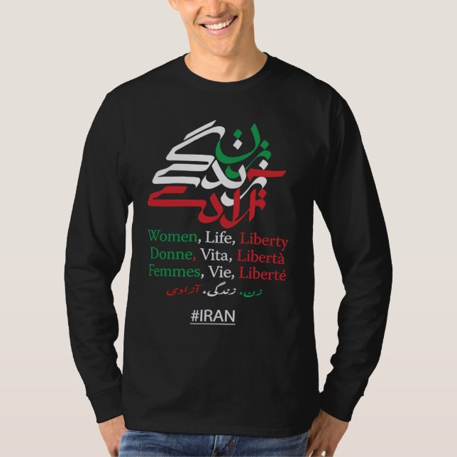 Camiseta Women Life Freedom Farsi calligraphy Zan Zendegi A (Frente)
