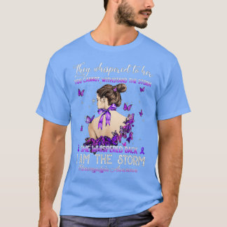 Camiseta Women Purple Ribbon Butterfly Fibromyalgia Awarene