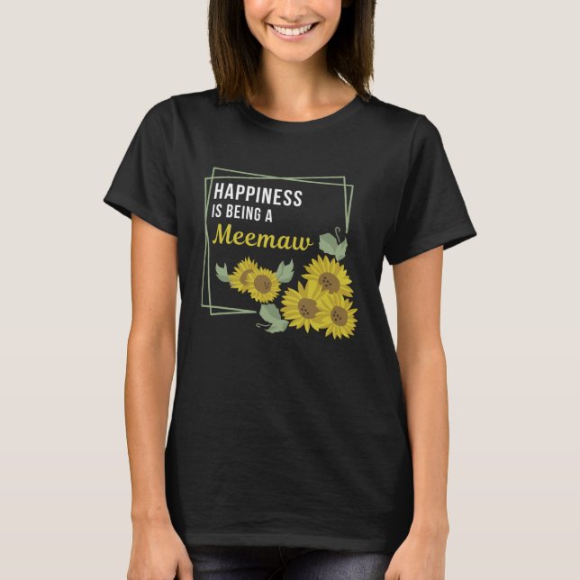 Camiseta Women s Happiness Is Being A Meemaw Mother s Day M (Frente)