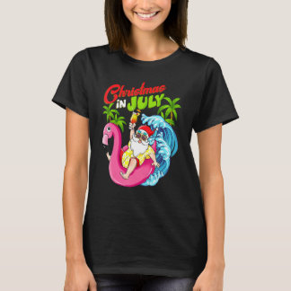 Camiseta Women Santa Christmas In July Beach Xmas Summer