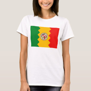Camiseta Women T Shirt com Flag de Los Angeles, Califórnia