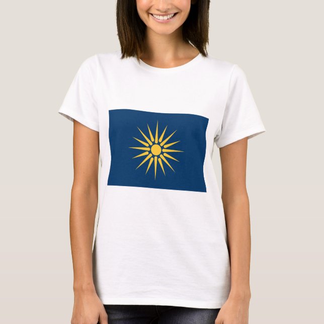 Camiseta Women T Shirt with Flag of Macedonia, Greece (Frente)