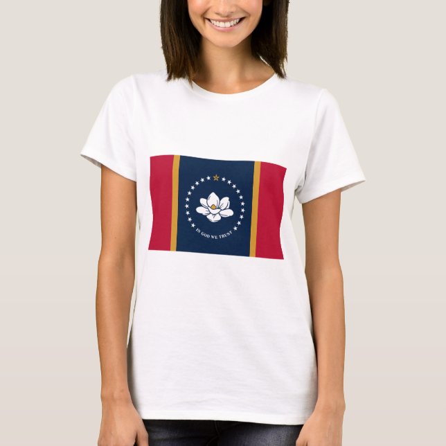 Camiseta Women T Shirt with Flag of Mississippi State Flag (Frente)