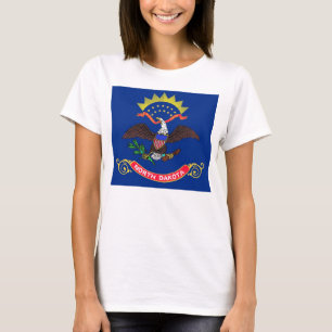 Camiseta Women T Shirt with Flag of North Dakota State