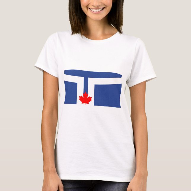 Camiseta Women T Shirt with Flag of Toronto, Canada (Frente)
