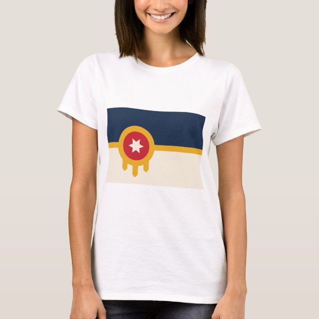 Camiseta Women T Shirt with Flag of Tulsa, Oklahoma (Frente)