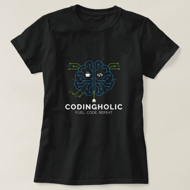 Camiseta Women Tech Brain Coding Programmer (Frente do Design)