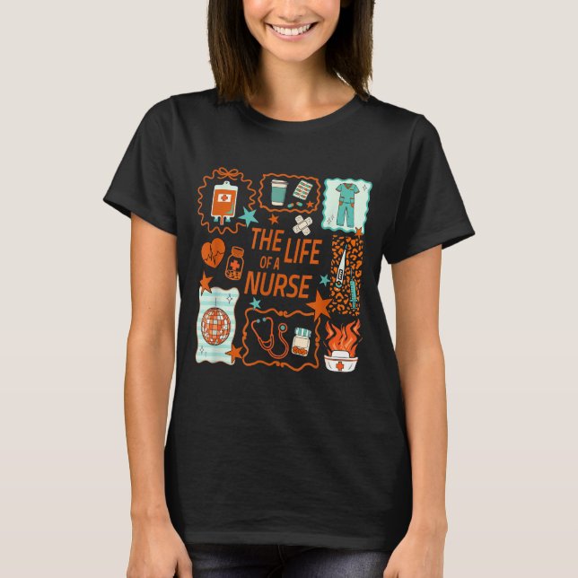 Camiseta Women The Life Of A Nurse Doodle Nursing Showgirl  (Frente)