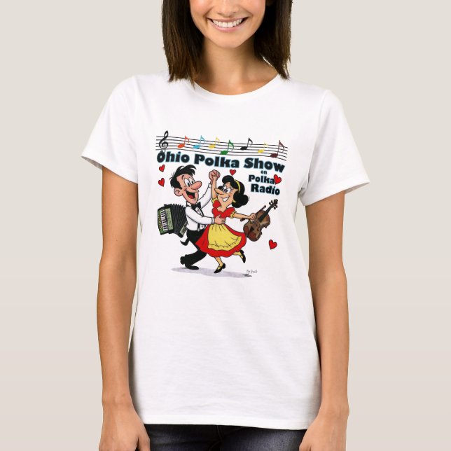 Camiseta Womens 0-H-I-0 Polkas T-Shirt (Frente)