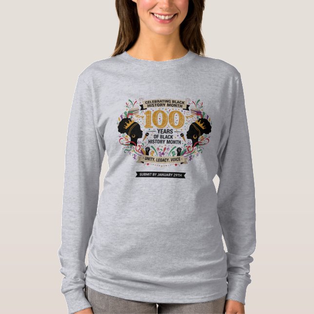 Camiseta Women's 100 Years Black History Centennial Tee (Frente)