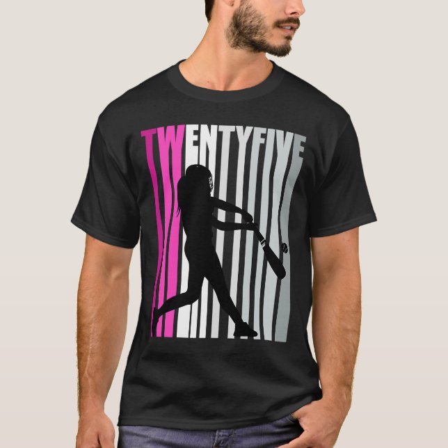 Camiseta Womens 25 Baseball Birthday Sofball Queen Base (Frente)