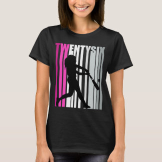 Camiseta Womens 26.ª Base de Beisebol do Birthday