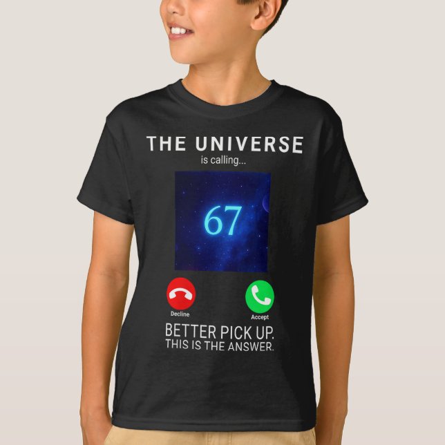 Camiseta Womens 67 Meme The Universe Is Calling V-neck  (Frente)