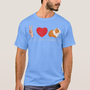 Camiseta Womens Adorable Funny Peace Love and Guinea Pigs 