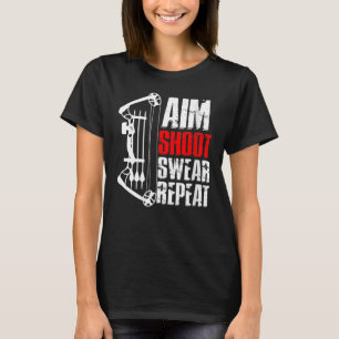 Camiseta Womens Aim Shoot Suar Repetição de Arranjo de Arqu