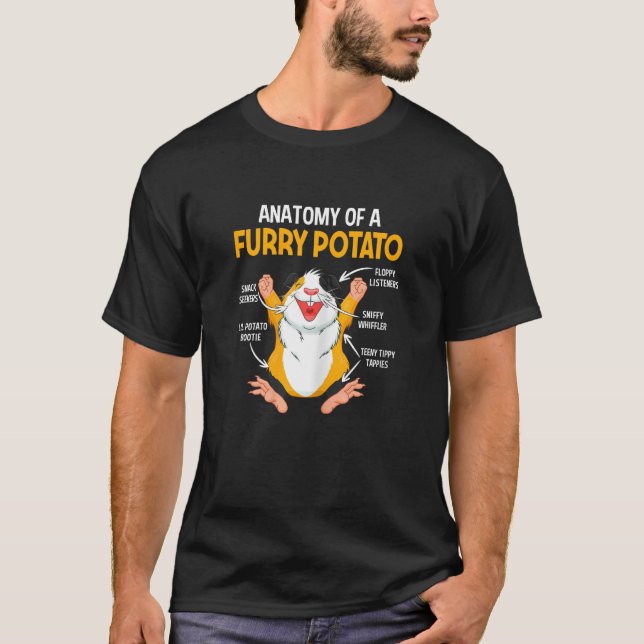 Camiseta Womens  Anatomy Of A Furry Potato Guinea Pig  Pet  (Frente)