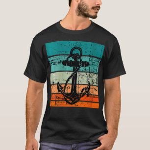 Camiseta Womens Anchor Retro Vintage Olhar Capitão Skipper