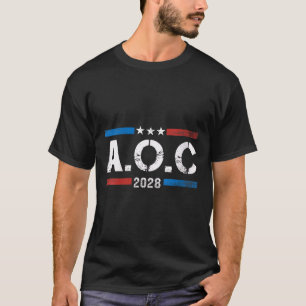 Camiseta Womens Aoc Alexandria Ocasio Cortez 2028 Para Pres