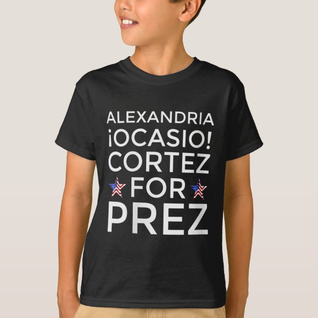 Camiseta Womens Aoc Para O Presidente Alexandria Ocasio-cor (Frente)