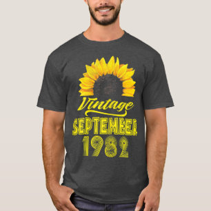 Camiseta Womens Apparel Sunflower Vintage September 1982 40