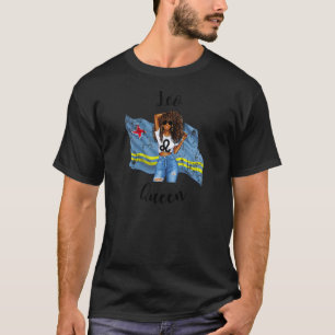 Camiseta Womens Aruba Leo Queen Afro Hair African Aruban Fl