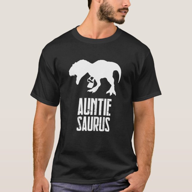 Camiseta Womens Auntiesaurus Rex Auntie Saurus Funny Aunt D (Frente)