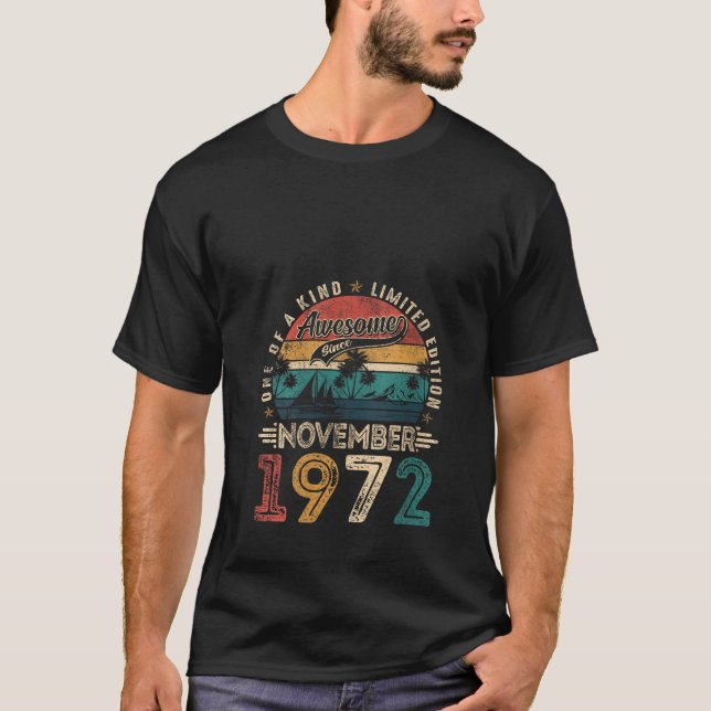 Camiseta Womens Awesome Since November 1972 53 Years Old 53 (Frente)