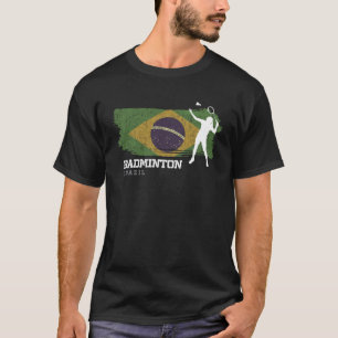 Camiseta Womens Badminton Brasil Jogador de Jogos Líquidos