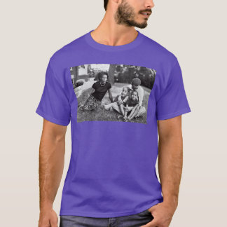 Camiseta Womens Barack Obama Young with Kids and Michelle V
