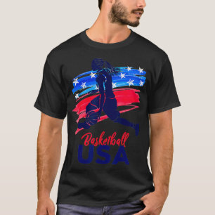 Camiseta Womens Basball USA Equipe de apoio aos EUA