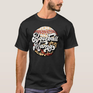 Camiseta Womens Baseball Mama Leopard Baseball Mom Mother's