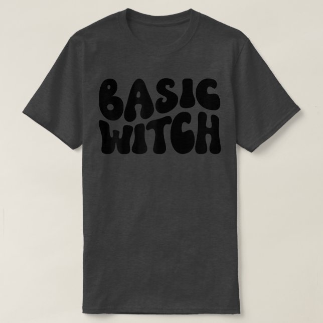 Camiseta Womens Basic Witch, Simple Halloween Outfit, Retro (Frente do Design)
