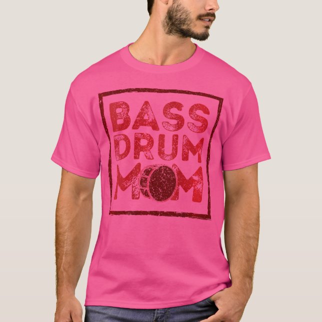Camiseta Womens Bass Drum Mãe Baterista Bass Mães (Frente)