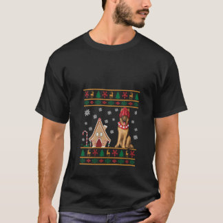 Camiseta Womens Belgian Malinois Christmas Ugly Sweater San