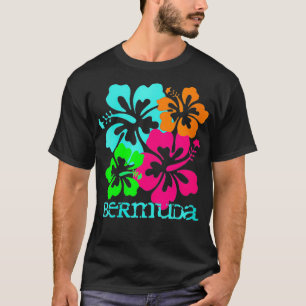 Camiseta Womens Bermuda Island Beach Tropical Hibiscus Trav