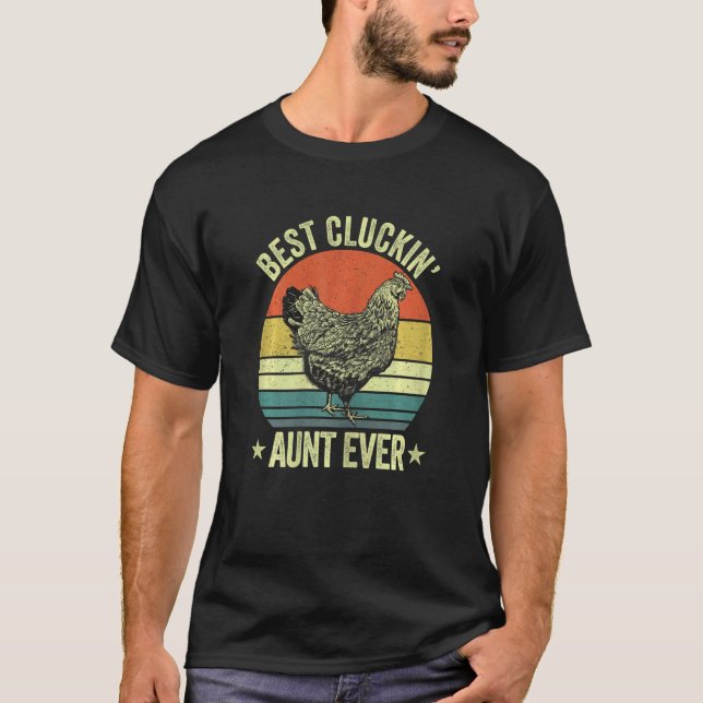 Camiseta Womens Best cluckin aunt ever retro  clucking chic (Frente)