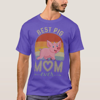 Camiseta Womens Best Pig Mom Ever Retro Design Cute Mom Mot